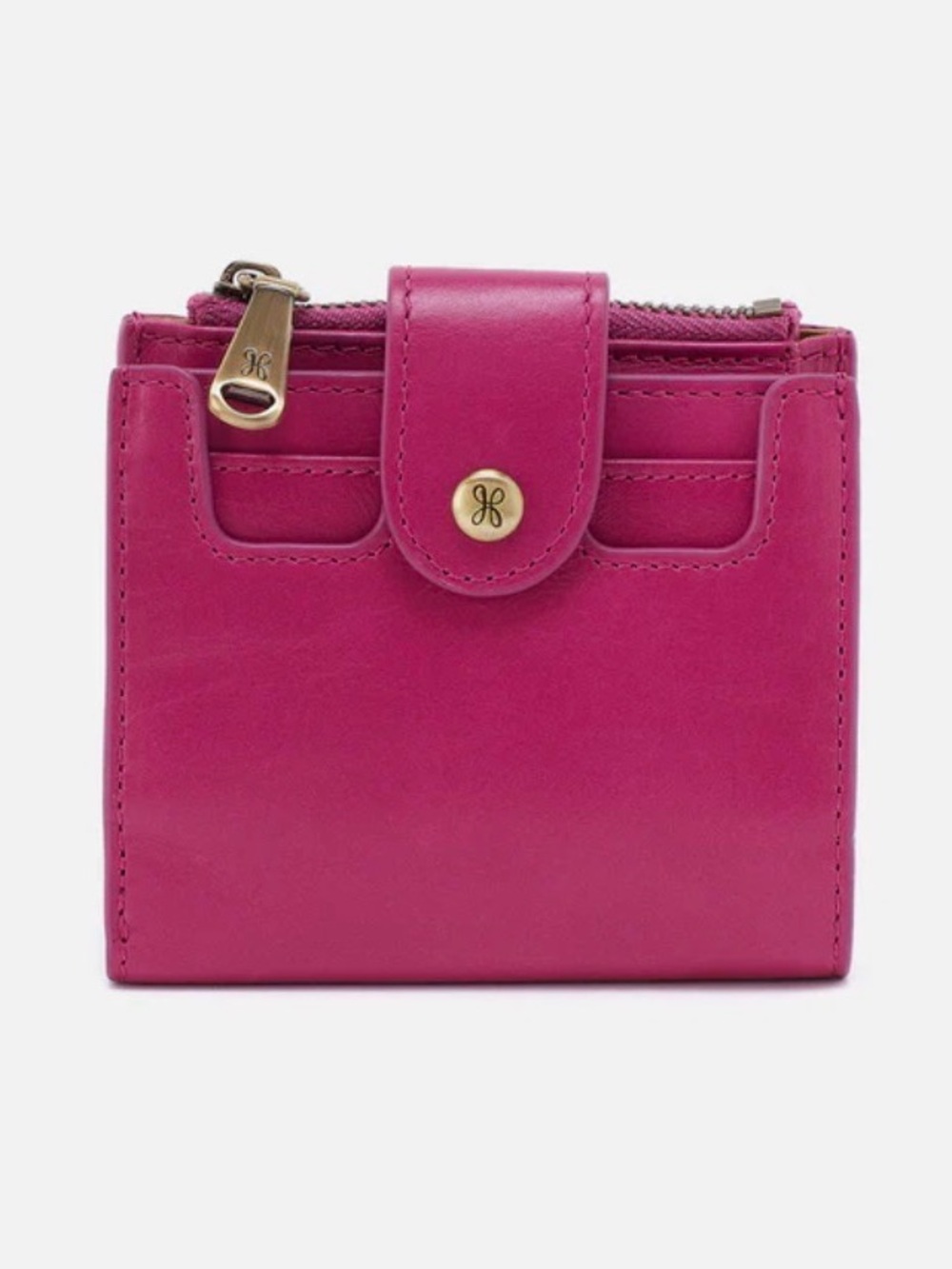 HOBO Dunn Mini Wallet in Polished Leather